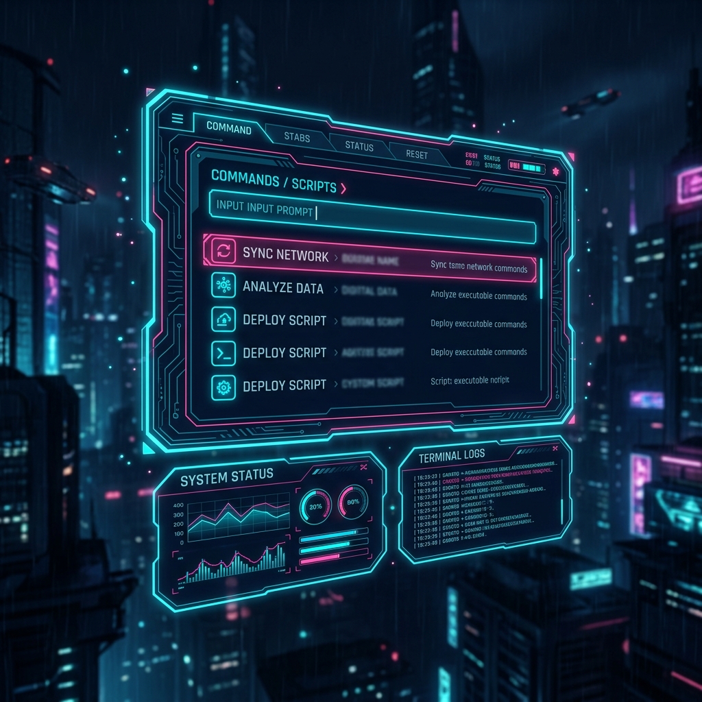 Designing a Cyberpunk Command Palette in React with Tailwind CSS